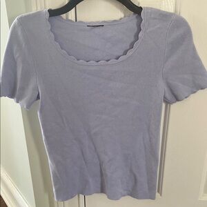 Lavender Scallop Trim Women's Top
